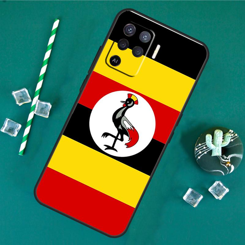 Uganda Flag Case For Oppo A40 A60 A80 A16 A76 A96 A18 A38 A58 A78 A98 A91 A15 A17 A74 A94 A54 A57S Cover