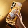 Treasure Luxury kitty Высококачественный чехол для телефона Электроокрашенный стеклянный чехол для телефона для Samsung Galaxy S26 S25 S24 S23 S22 S21 FE, Ultra, Plus