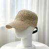 Fashion mixed-color bow strap Straw cap Children's summer breathable wide eaves show face Small sunshade sunscreen cap