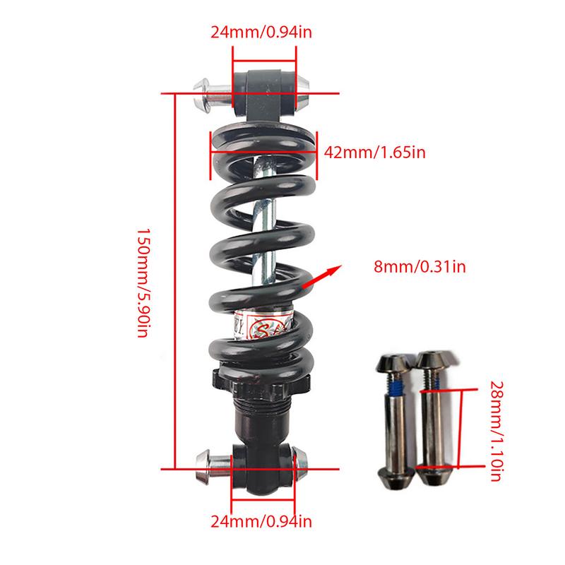 Rear Suspension Shock Absorber Bicycle Parts For Smooth Ride Bicycle Shock Absorber Long-Lasting Shock Absorber Spring For