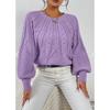 Hair Knitted Crew Neck Italian Sleeve Knitwear Lilac Sweater