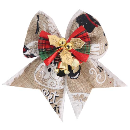 Рождественский бант-подвеска с колокольчиками, звонкий цветной бант из ленты, подвесное украшение на елку, подарок ручной работы, веселое рождественское украшение для дома