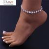 Huitan Simple Round / Square Rhinestone Chain Ankle для женщин Серебряный / Золотой Цвет Роскошный Браслет На Лодыжку Женские Украшения Для Ног