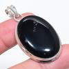 Natural Black Onyx Gemstone 925 Sterling Silver Jewelry Pendant 1.97" F7k87