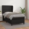 3128949 vidaXL Bed with Box Spring and Mattress Black 90x200 Cm Faux Leather
