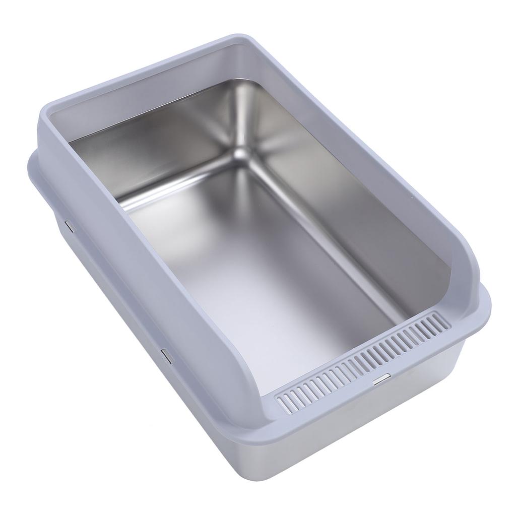 Кошачий туалет из нержавеющей стали, контроль запаха, высокие бортики, металлический лоток для кошачьего туалета, защита от протекания мочи, легкая очистка, большой лоток