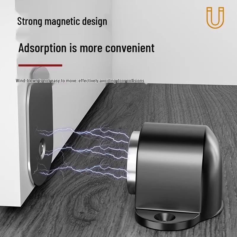 Магнитный дверной стопор без сверления - Сильный противоударный напольный магнит для дверей спальни и дома