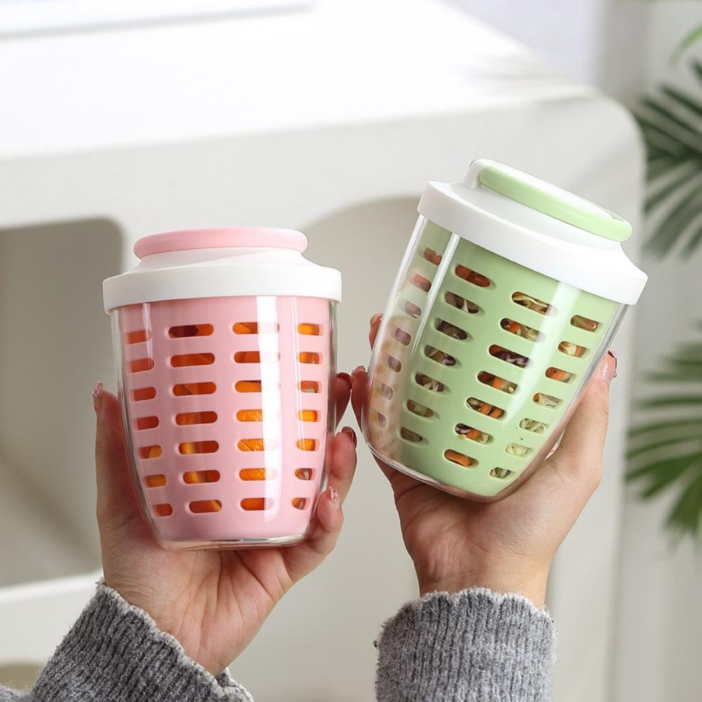 С вилкой Стакан для сока на завтрак 650 мл Бутылка для молока Многоцелевой стакан для фруктового салата Фруктовые салаты