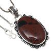 Pendant Mahogany Obsidian Gemstone Handicraft Valentine'Day Silver Jewelry 2"