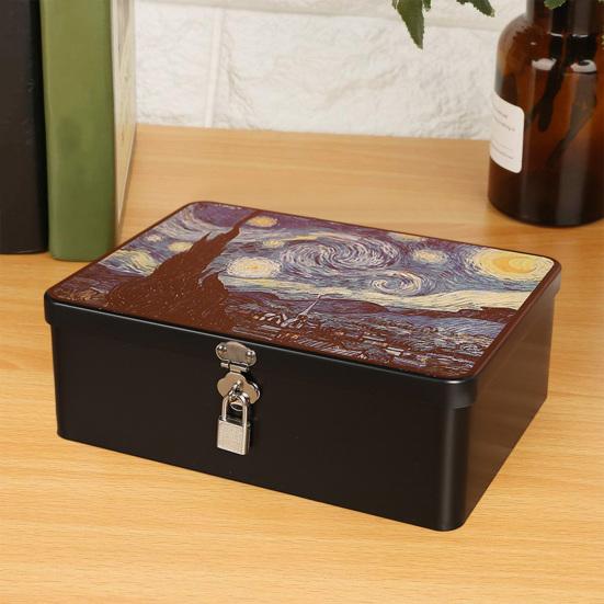 Удобная коробка для оловянного ключа с замком, 1 комплект настольной коробки для хранения ювелирных изделий в винтажном стиле