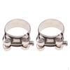 2pcs Motorcycle Exhaust Clamps Reolacement, 44-47mm/1.75 Inch, Silver