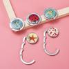 Portable Folding Handbag Hook with Epoxy Logo Sticker