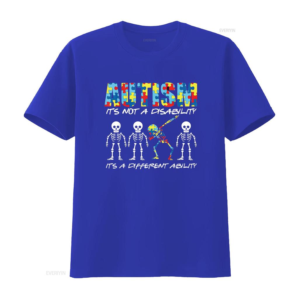 Womens Autism Is Not A Disability It s Different Ability gift T Shirt Black vintage Washed fashion streetwear Casual