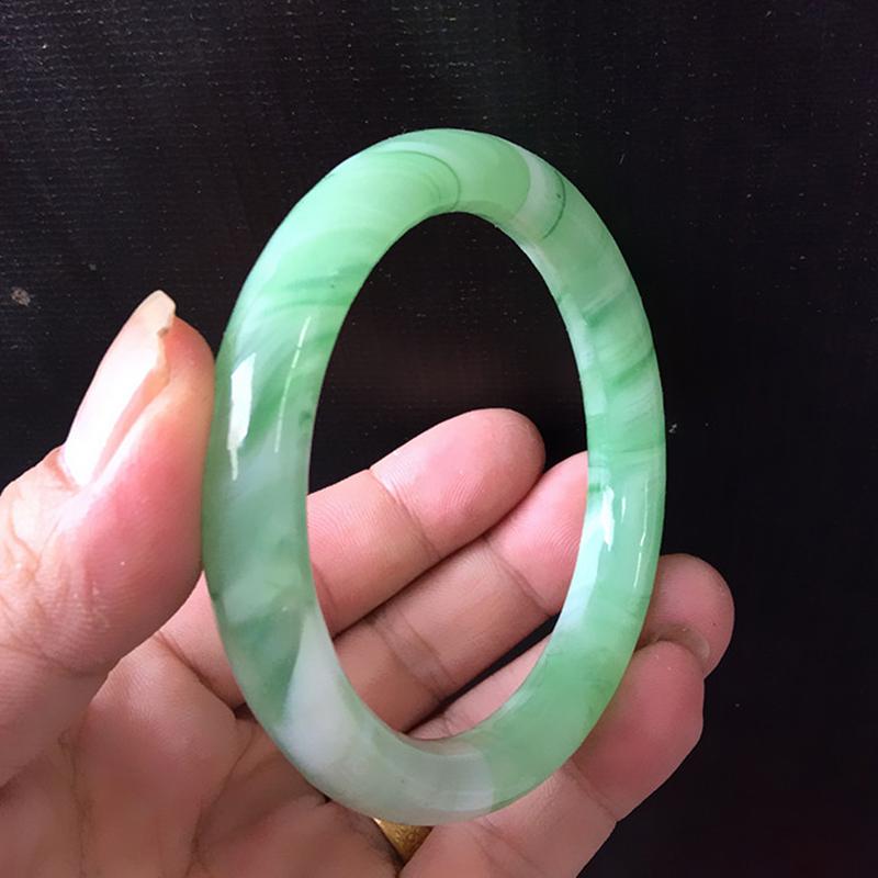 Imitation Jade Bracelet Green Women'S Vintage Round Bracelet Ladies Jewelry Gift