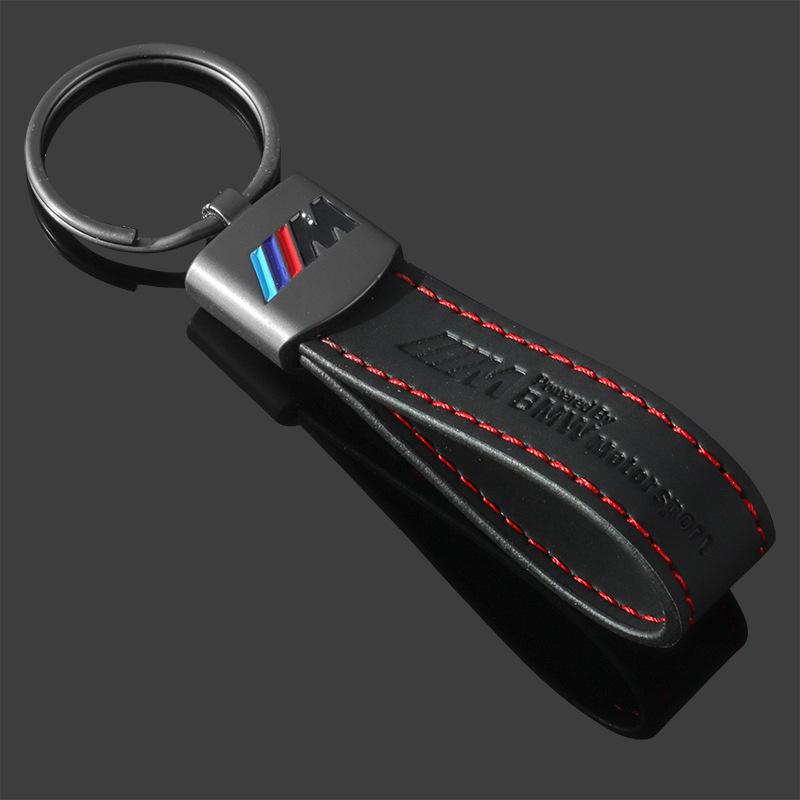 For BMW M E46 E90 E60 Zinc Alloy Car Keychain Leather Key Rings For BMW M Emblem E46 E36 E34 F10 E90 F30 E60 F30 E53 E30 E92 E87 Auto Accessories q00