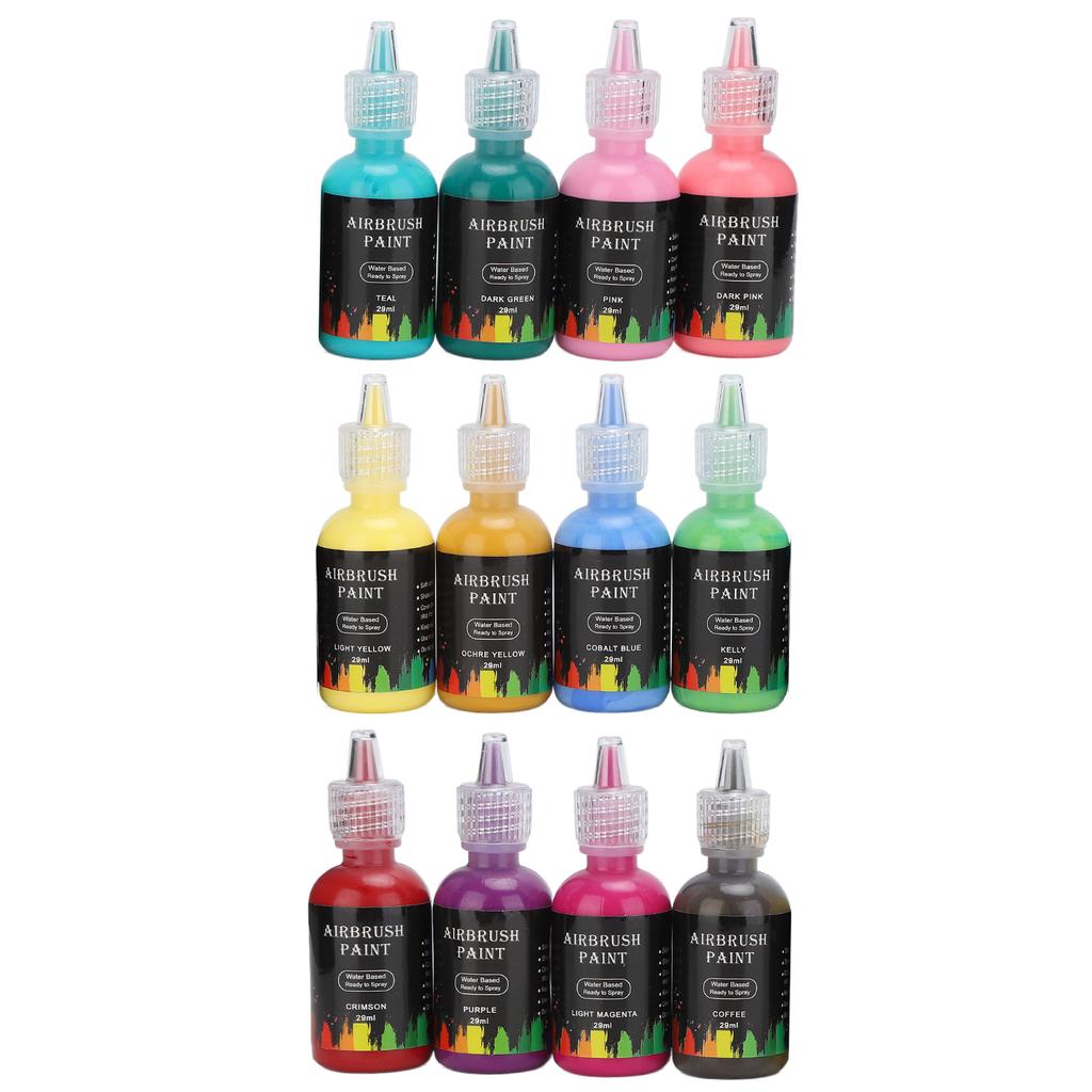 12 цветных чернил, жидкая краска для аэрографа «сделай сам», художественные чернила для автомобиля, поделки, плитка, камни, 348 мл
