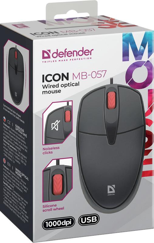 Defender ICON MB-057 1000dpi non-click silent wired mouse