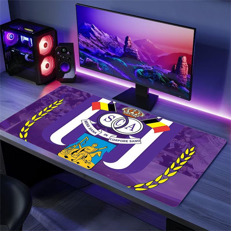 RSC Anderlecht Mouse Pad, Large Gaming Desk Mat, Non-slip XXL Mousepad for Laptop & Tablet, Mini PC Playmat with Stitched Edges