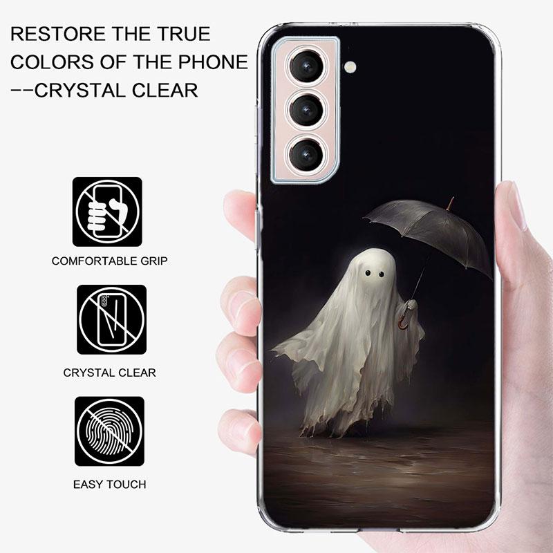 Cute Halloween Ghost Phone Case For Samsung A16 A26 A36 A56 A17 A15 A25 A35 A55 A14 A24 A34 A54 A04S A05S Galaxy Note 20 10 9 8