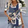 Новая винтажная футболка с цветочным принтом для женщин, топ больших размеров, женская трендовая одежда, рубашка с короткими рукавами, большая блузка с v-образным вырезом