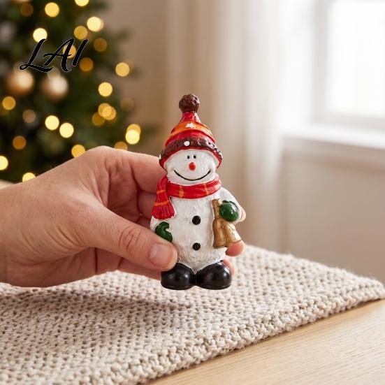 Hand Painted Santa Statues Christmas Claus Figurine Vintage Snowman Resin Statue Winter Retro Style Table Ornaments Holiday Tabletop Decoration for