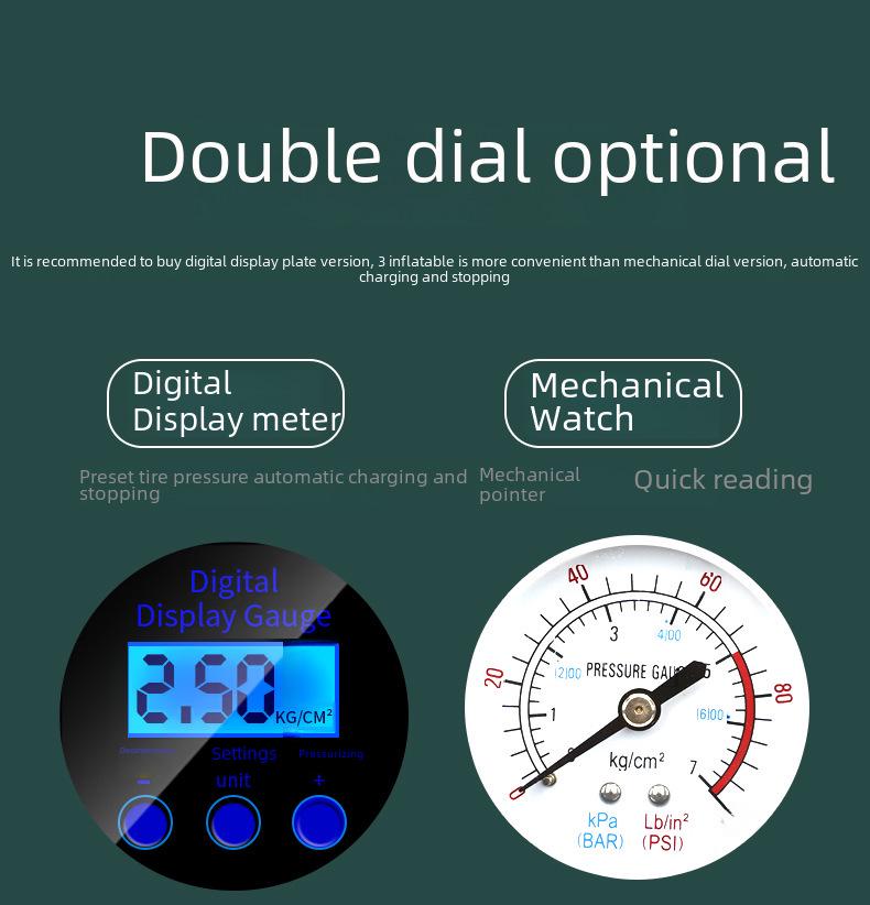 Двухцилиндровый мини портативный 12 В высоковольтный металлический автомобильный воздушный насос