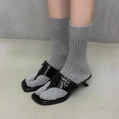 Модные Новые Летние Женские Коричневые Шлепанцы Квадратный Носок Фигурный Каблук Натуральная Кожа Пряжка Ретро Женские Уличные Офисные Повседневные Тапочки