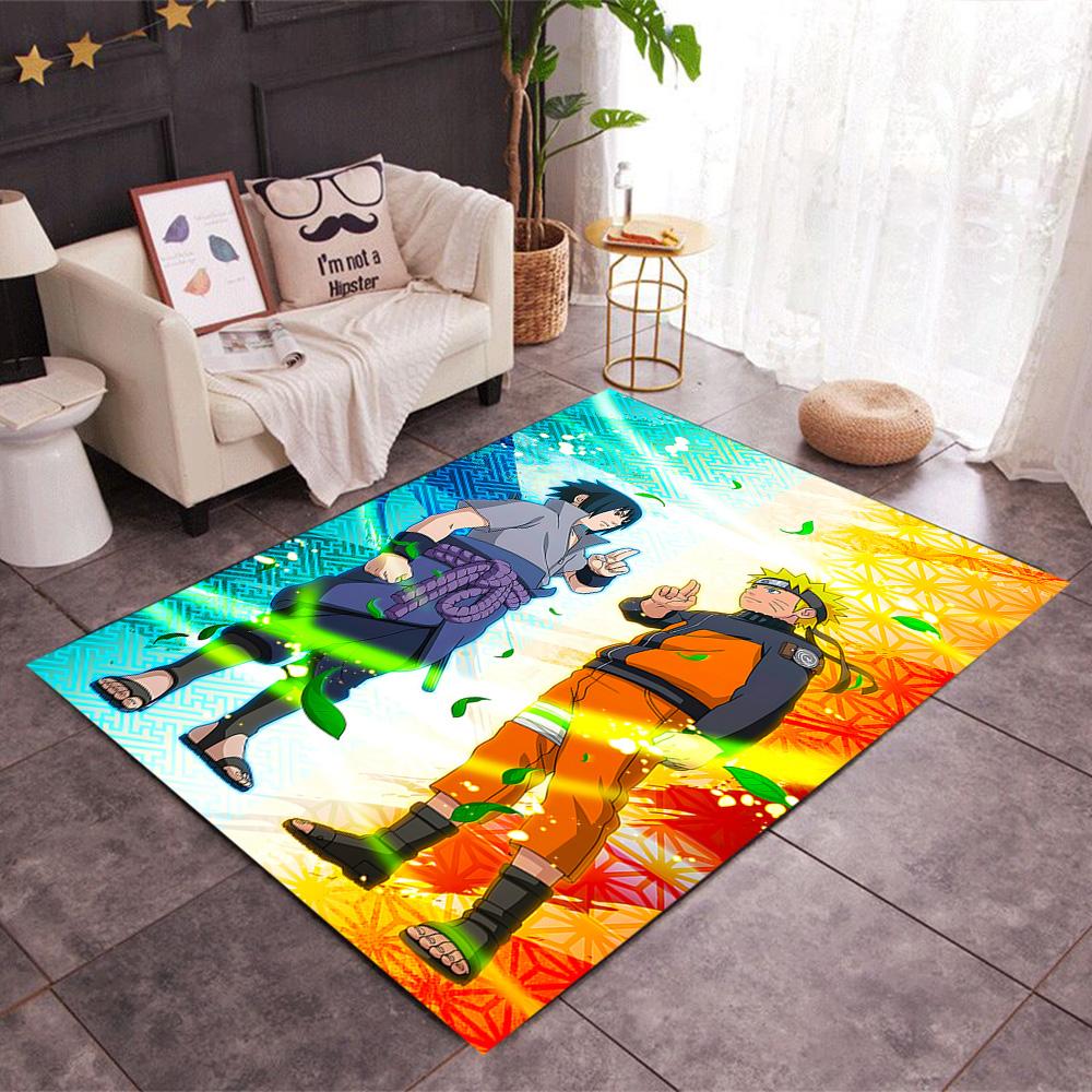 Naruto: Team Bonding Adventure Themed Anti-Slip Rugs - Polyester Home Decor, Suitable for Bedrooms, Living Rooms, Doorways, Studios, and Decorations