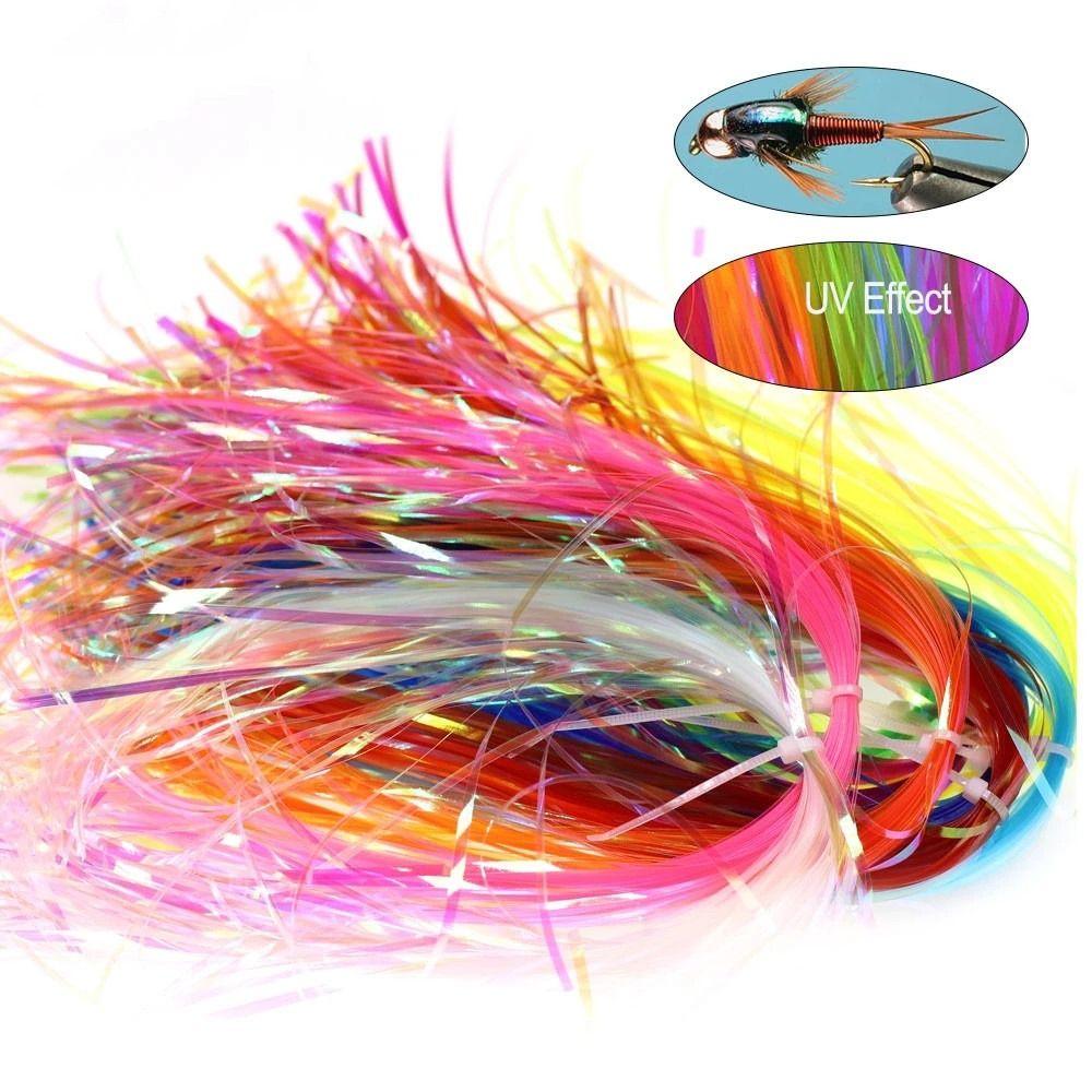 Shining Fly Fishing Jig Hook Streamer Fly Tying Tinsel Assist Hooks Line Fly Tying Materials