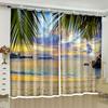 3D Sea Beach Series Printing Scenic Curtains for Bedroom Living Room Curtain Wholesale Window Curtains Scenery Drapes Outdoor