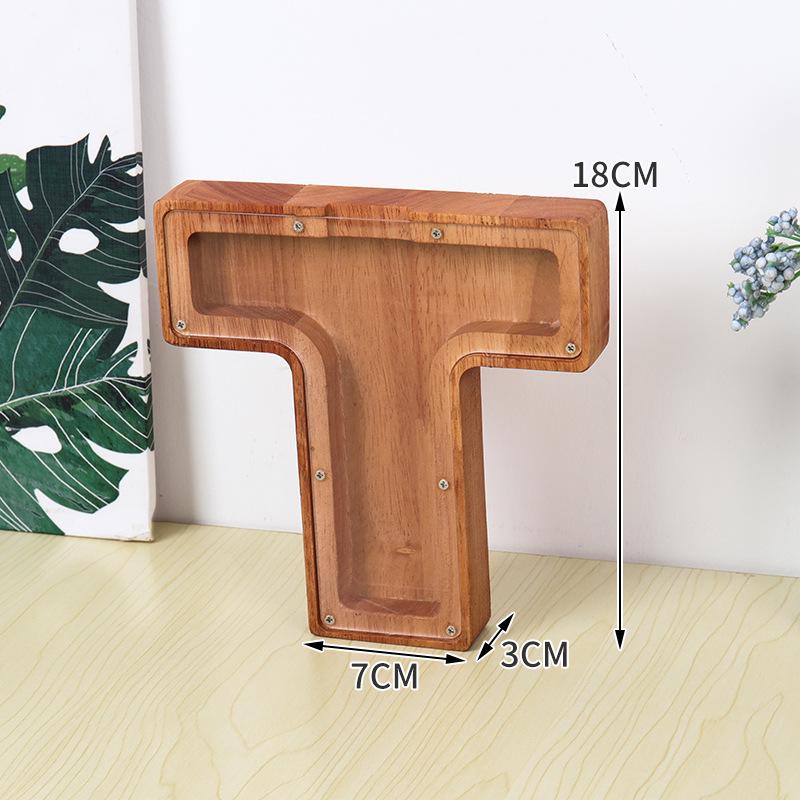 Деревянная и акриловая копилка для детей с алфавитом - прозрачный дизайн животных