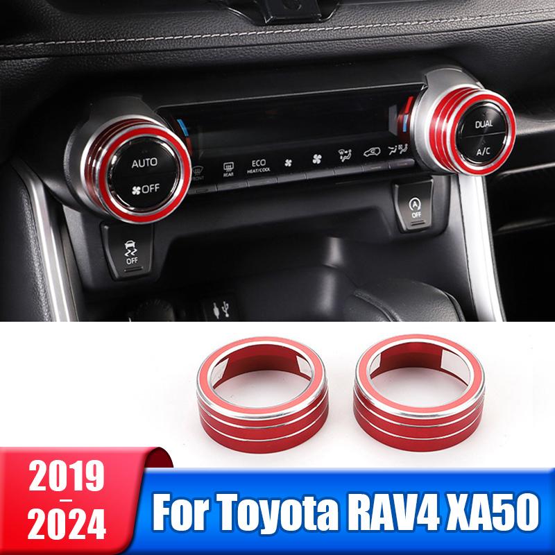Abaiwai Car Air Condition Switch Knob Ring 3d Decoration For Toyota Rav4 Xa50 2024 Rav 4 Hybrid Parts