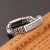 Silver Color Papas Vintage Six Character True Word Transfer Woven Chain Double Row Dragon Bone Pattern Men's