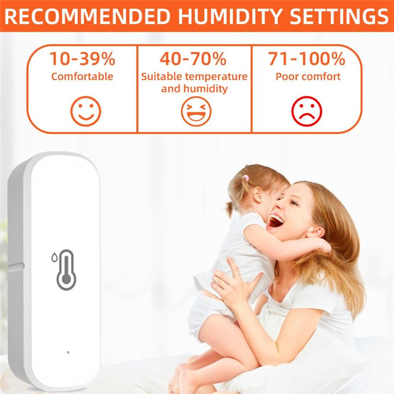 A96I-Zigbee Датчик влажности и температуры Умный гигрометр термометр Удаленный мониторинг и оповещения Умный дом