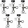 50PCS/Bag  Black Nickel Plating Three-Prong Connector T-Swivel Sub-Line Splitter Outdoor Fishing Bazi Ring Fishing Accessories