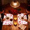 Tarklanda Pink Love Hearts Placemats Set of 6, 11 x 15.7 Inch Washable Vinyl Table Mats Valentine Holiday Plastic Placemats for Anniversary Wedding
