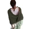 1/2Pcs Knitted Cable Wrap with Sleeves Bohemian Style Sweater Scarf Open Stitch Hollow Crochet Braided Scarf Shawl