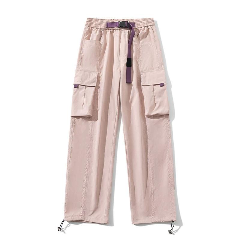 Весенние рабочие брюки мужские свободные широкие водонепроницаемые брюки прямого покроя для зарядки повседневные брюки с высокой талией для пары