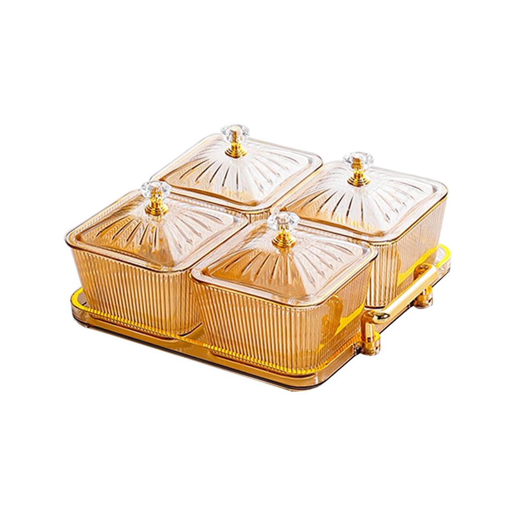 Разделенные сервировочные тарелки с 4 отделениями, тарелка для сухофруктов, многофункциональная тарелка для закусок, десертов, чипсов, шоколада