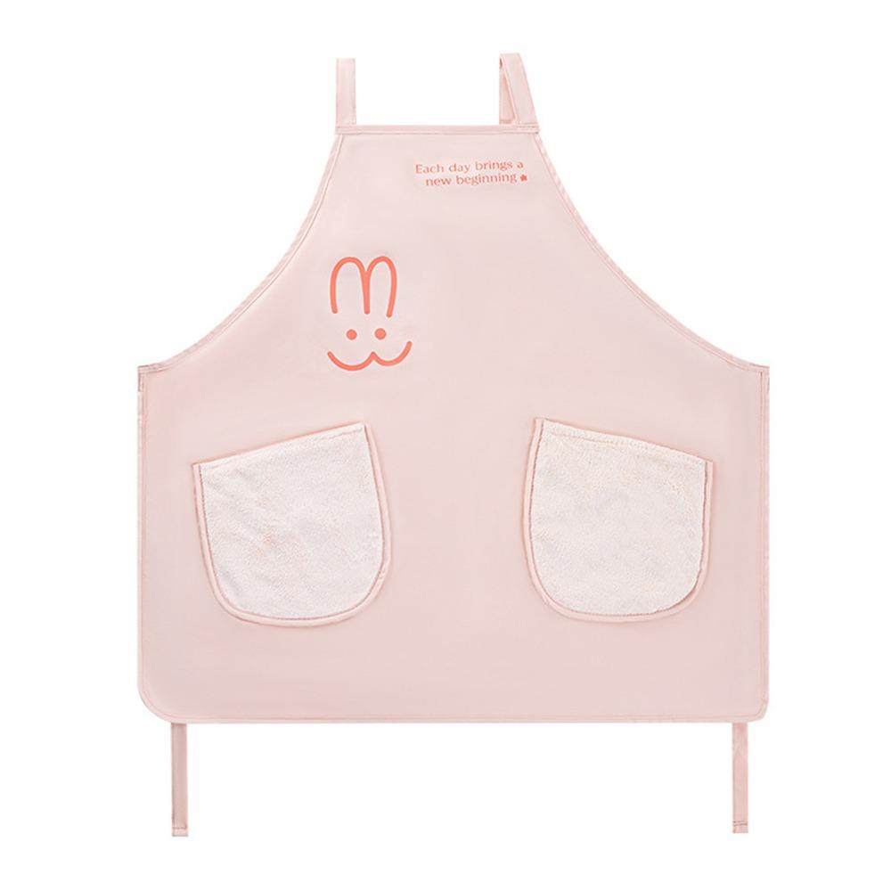 With Hand-wiping Kitchen Apron Cartoon Rabbit Kitchen Smock New Cooking Work Clothes