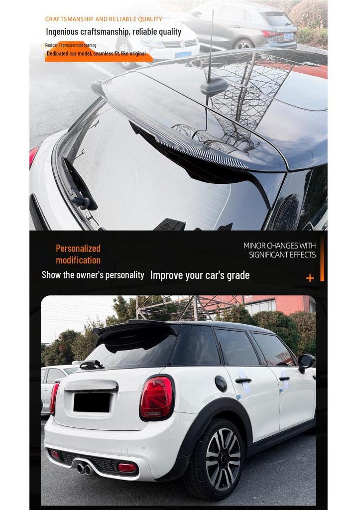 Мини Купер S F55/F56 (2014-24) Аксессуары: Спойлер на крышу и диффузор