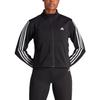 adidas Повседневная свободная куртка с воротником-стойкой и молнией в полоску, женская верхняя одежда, черная HZ5615