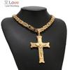 Нержавеющая сталь модный распятие Иисус 47 * 74 мм крест ожерелье подвески ожерелья 24 ''для мужчин подарки ювелирные изделия фурнитура