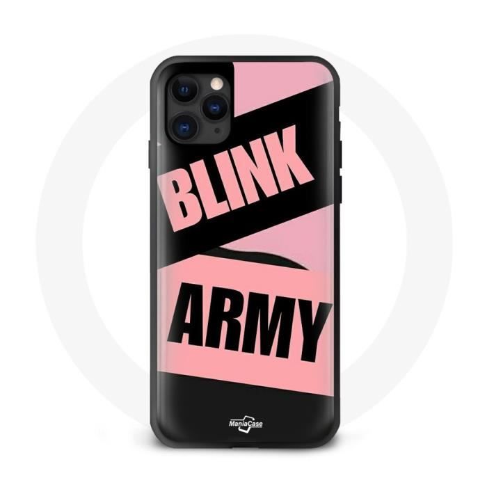 Coque pour Iphone 12 BTS ARMY Et Blackpink Blink Rose Noir