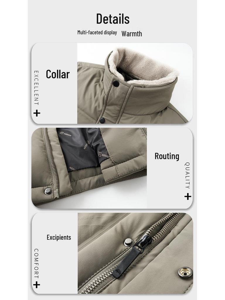 Мужская зимняя толстая пуховая куртка - Короткая, Большого размера, Повседневный свободный крой, 90% белый утиный пух