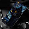 Retro Oil Painting Van-Gogh Cat Phone Case For Samsung S25 S24 S23 S22 S21 S20 Ultra S20 S22 S21 S20 FE S24 Plus
