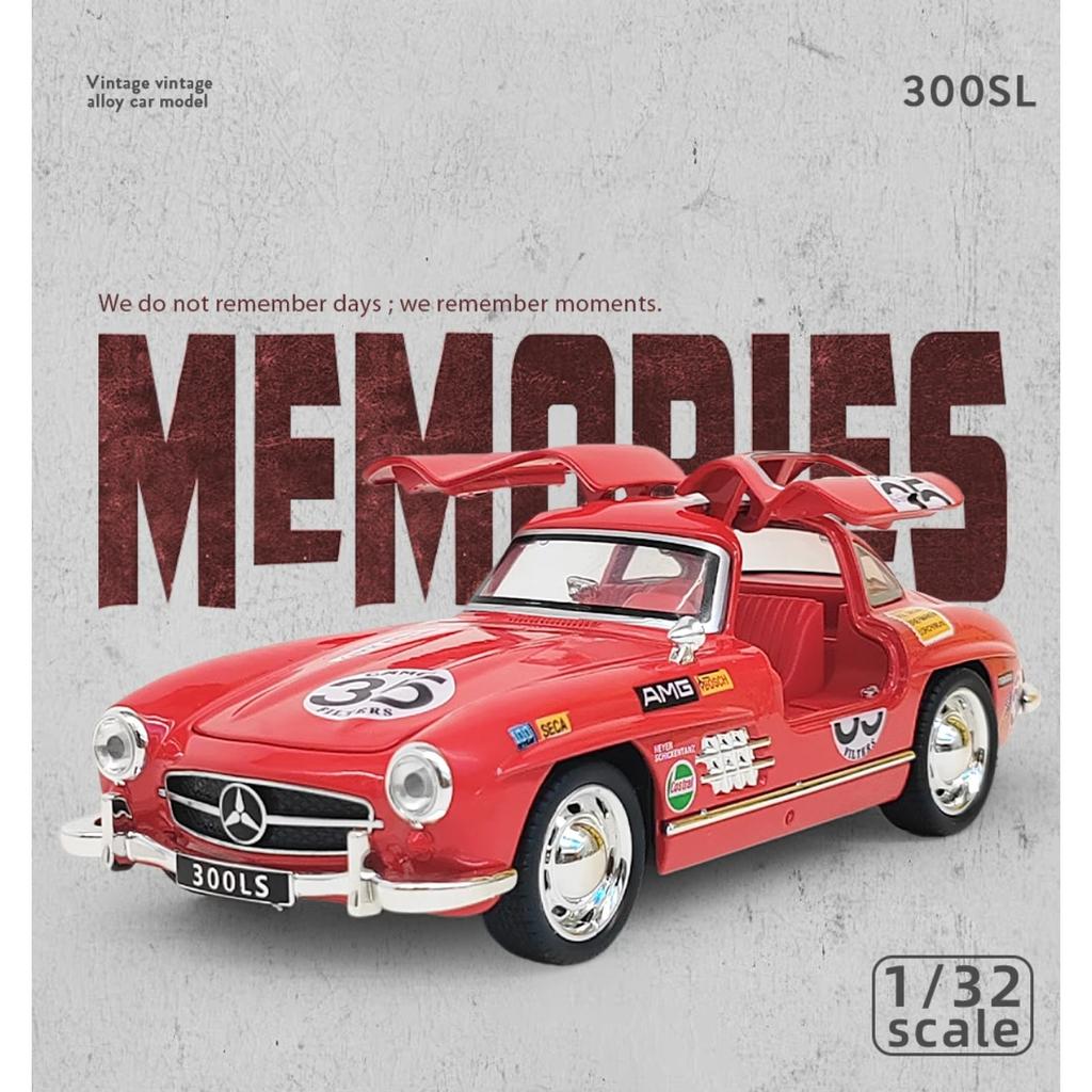 1/32 Benz 300SL 35# Винтажный Классический Сплав Литой Модель Автомобиля Ретро Классический Автомобиль Хобби Коллекционные Гоночные Игры для Детей Подарки