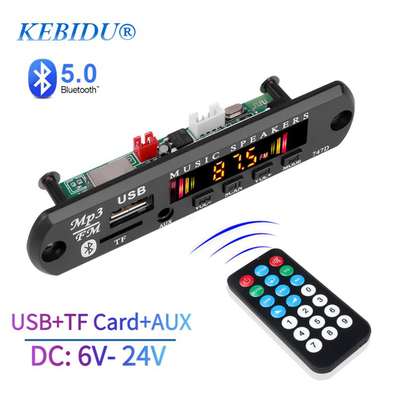 DC 6V-24V Bluetooth 5.0 MP3-плеер Плата декодера FM-радио TF USB 3,5 мм AUX Модуль Bluetooth-приемник Автокомплект Плата аудиоусилителя ADM
