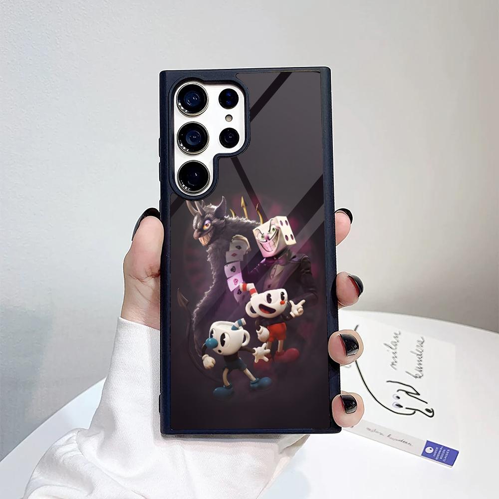 Cute Game Cuphead Phone Case For Samsung Galaxy S26 S25 S24 S23 S22 S21 S20 FE Edge Pro Plus Ultra PC+TPU Cover
