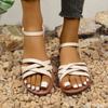 Мода 2025 Новые женские повседневные уличные сандалии Простые и модные плетеные пляжные туфли на плоской подошве Дышащие и универсальные женские туфли